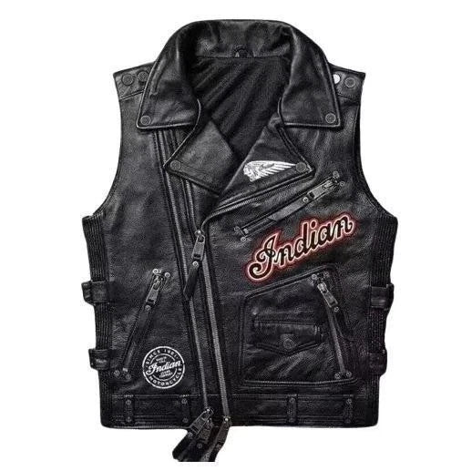 Men's Western Leather Café Vest