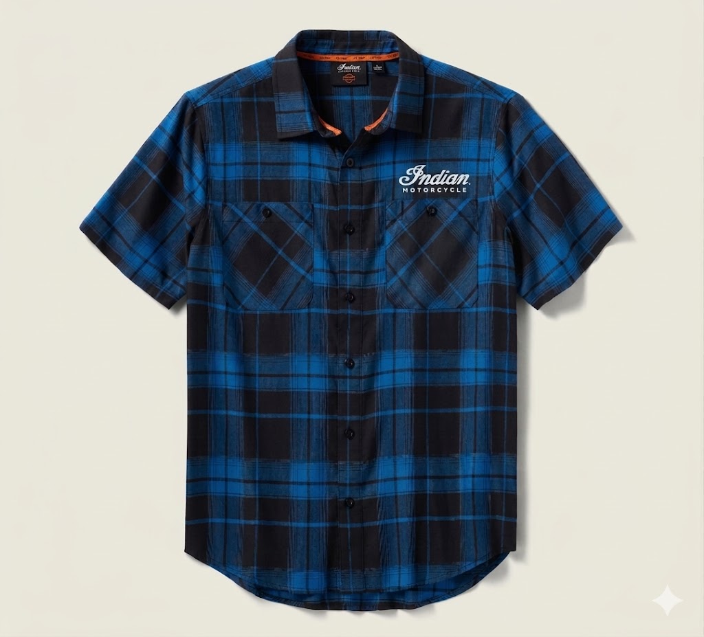 Men's TECH Coolmax Plaid Shirt - Plaid - Nebulas Blue & Black