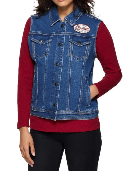 Women's Portland Denim Vest, Blue