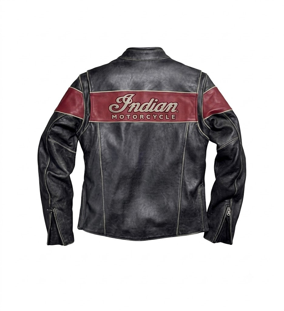 Men’s Black Stylish Victory Lane Motorcycle Leather Jacket