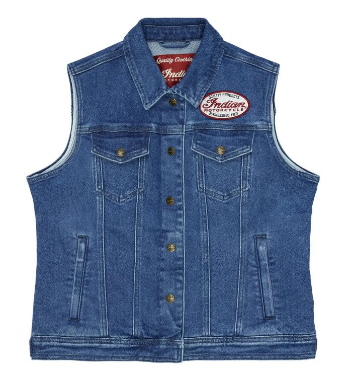 Women's Portland Denim Vest, Blue