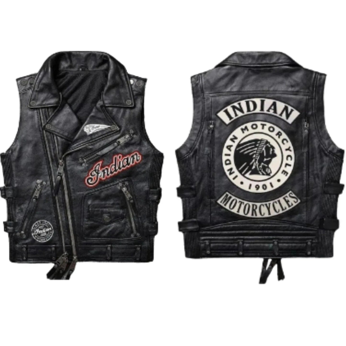 Men's Western Leather Café Vest