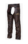 Men's Distressed Brown Leather Chap