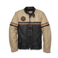 Men's  Mid-Weight Colorblocked Leather Jacket