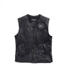 Men Motorcycle Knuckle Distressed Leather Vest