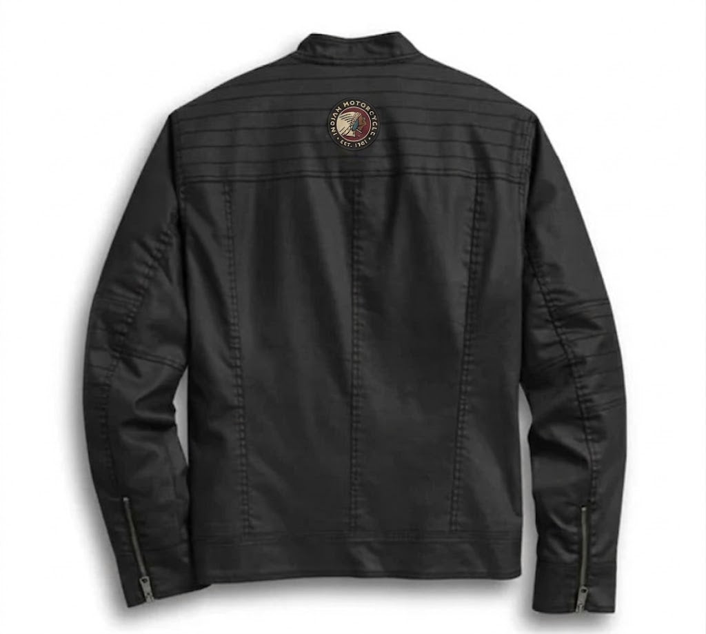 Men's Indian Motorcycle Patch Denim Shirt Jacket