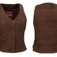 Women's Vintage Indian Motorcycle Leather Vest, Brown