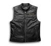 Men's Embroidered Passing Link Leather Vest