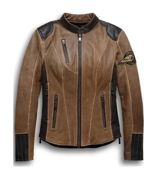 Indian Motorcycle Women's Triple Vent System Gallun Leather Jacket