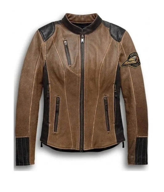 Indian Motorcycle Women's Triple Vent System Gallun Leather Jacket
