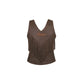 Women's Fringed Leather Fashion Vest, Brown