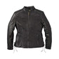 Indian Motorcycle Women's Casual Leather Adeline Jacket with Studs and Lace, Black