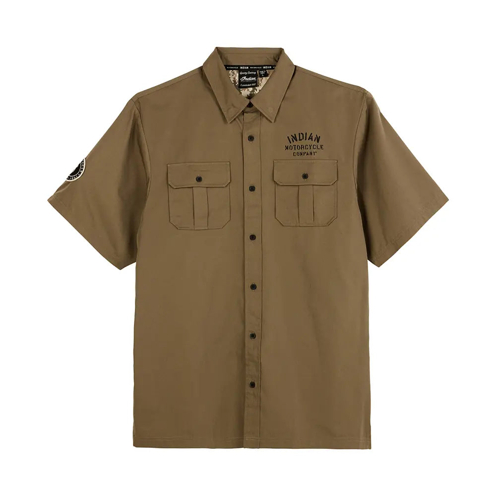 Men's Stencil Block Icon Shirt, Khaki