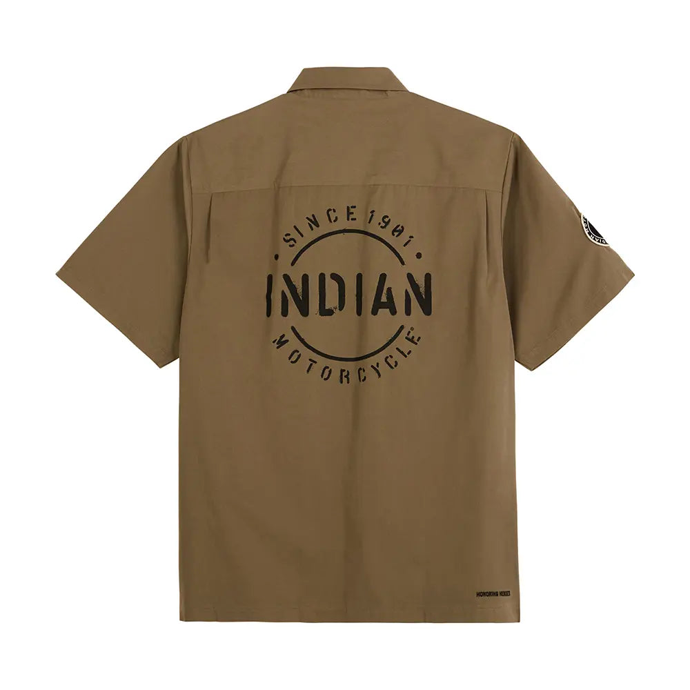 Men's Stencil Block Icon Shirt, Khaki