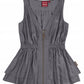 Indian gray sleeveless TOP with zipper
