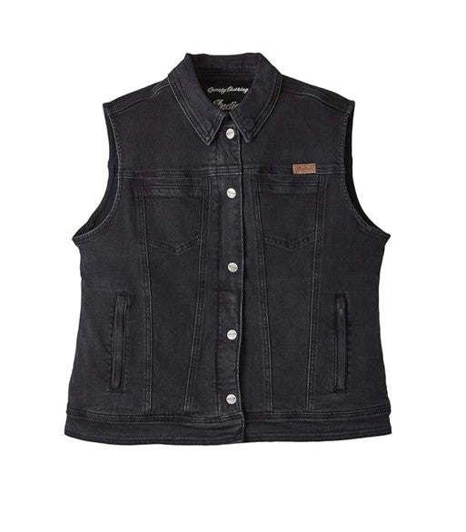 Indian Motorcycle Women's Denim Lana Vest, Black
