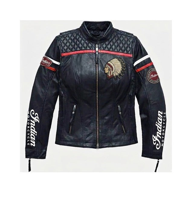 Indian Motorcycle Women's Miss Enthusiast Triple Vent Leather Jacket