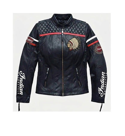 Indian Motorcycle Women's Miss Enthusiast Triple Vent Leather Jacket