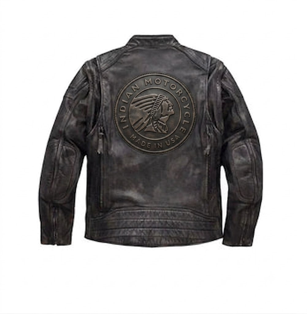 Indian Motorcycle Men's Dauntless Convertible Leather Jacket, Distressed