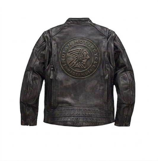 Indian Motorcycle Men's Dauntless Convertible Leather Jacket, Distressed