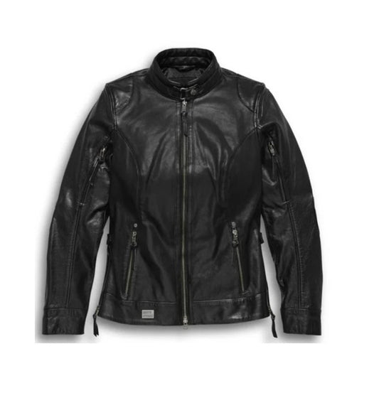 Indian Motorcycle Women's Line Stitcher Leather Jacket