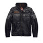 Indian Motorcycle Men's Bridgeport Black Leather Jacket Hoodie 3 in 1