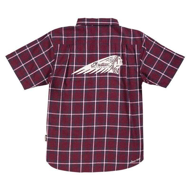 Indian Motorcycle Headdress Plaid Shirt