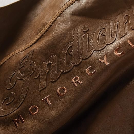 Indian Motorcycle Men's Vintage Leather Vest, Brown