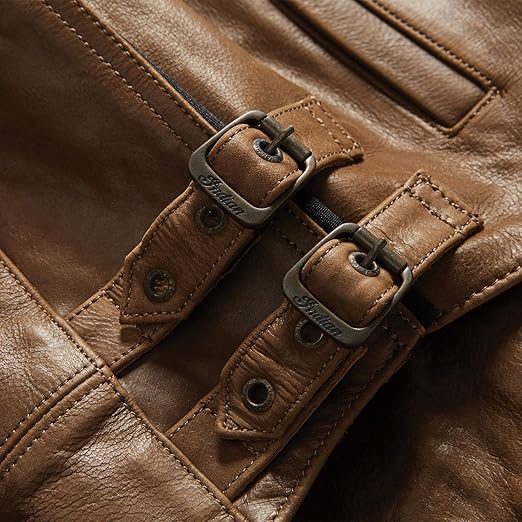 Indian Motorcycle Men's Vintage Leather Vest, Brown
