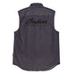 Indian Motorcycle Men's Gray Sleeveless Denim Shirt
