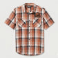 Men's Bar & Shield Plaid Shirt - VIntage Orange & Amber Brown