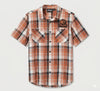 Men's Bar & Shield Plaid Shirt - VIntage Orange & Amber Brown