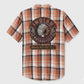 Men's Bar & Shield Plaid Shirt - VIntage Orange & Amber Brown