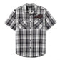 Men's Bar & Shield Plaid Shirt - Ghost Grey & Asphalt