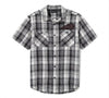 Men's Bar & Shield Plaid Shirt - Ghost Grey & Asphalt