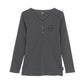 Indian Motorcycle Women's Est. 1901 Block Logo Henley Long Sleeve T-Shirt, Gray