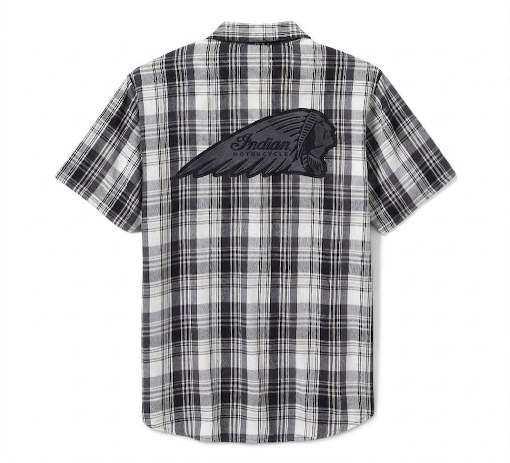 Men's Bar & Shield Plaid Shirt - Ghost Grey & Asphalt