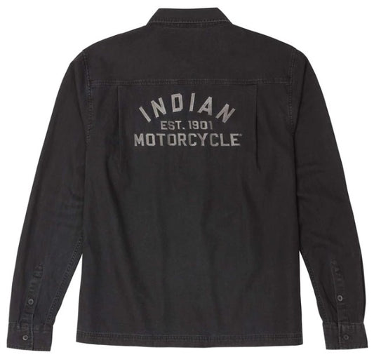 Men’s Denim Shirt, Washed Black