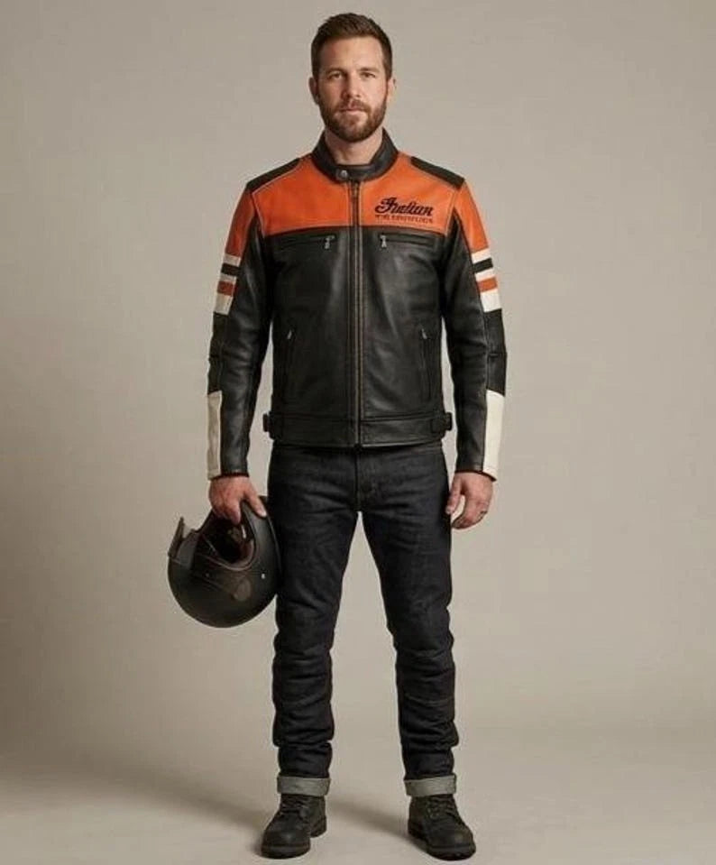 Men's Indian Bomber Icon Leather Jacket V.02