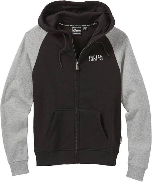 Indian Motorcycle Women's Contrast Sleeve Hoodie Sweatshirt, Black