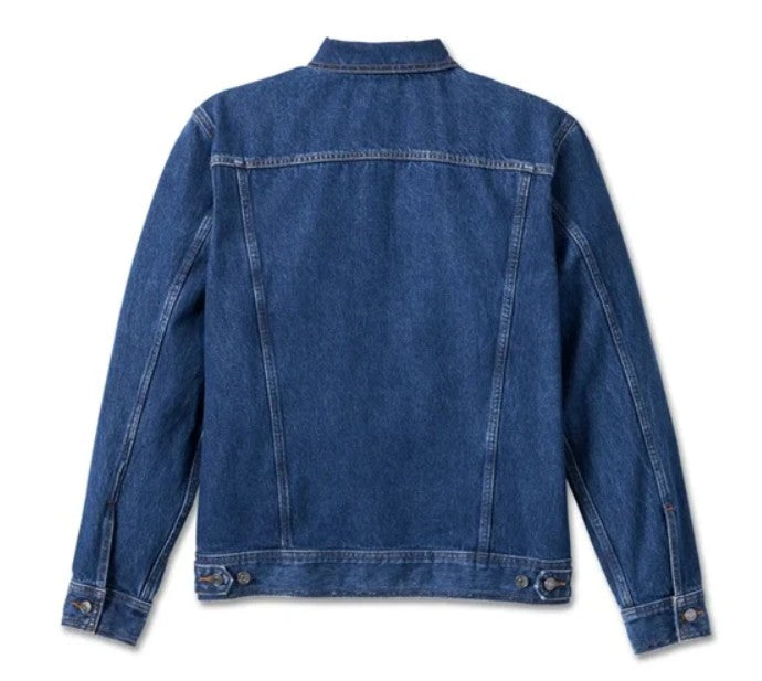 Men's Indian Motorcycle Denim Jacket - Medium Wash Denim