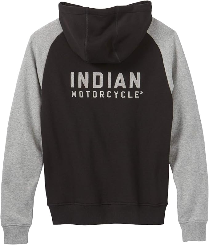 Indian Motorcycle Women's Contrast Sleeve Hoodie Sweatshirt, Black