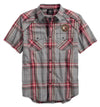 Men's Piping Accent B&S Logo Plaid Woven Shirt