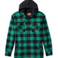 Men's Hooded Shirt Jacket Green Plaid