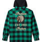 Men's Hooded Shirt Jacket Green Plaid