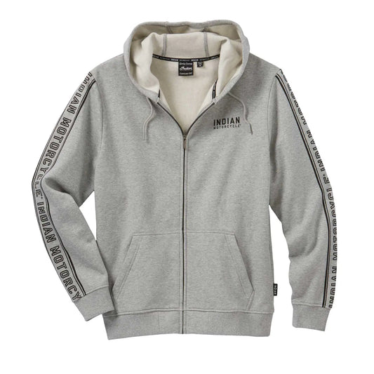 Men's hoodie with print on sleeves, grey