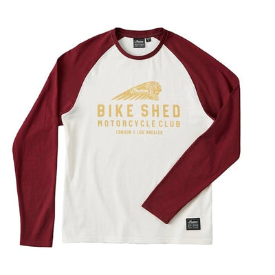 BSMC X Indian Motorcycle L/S Baseball - White / Burgundy