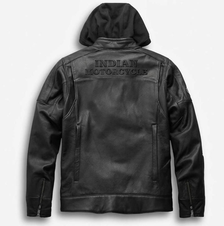 Indian Motorcycle Men's 2 IN 1 Cafe Racer With Removable Hoodie Jacket