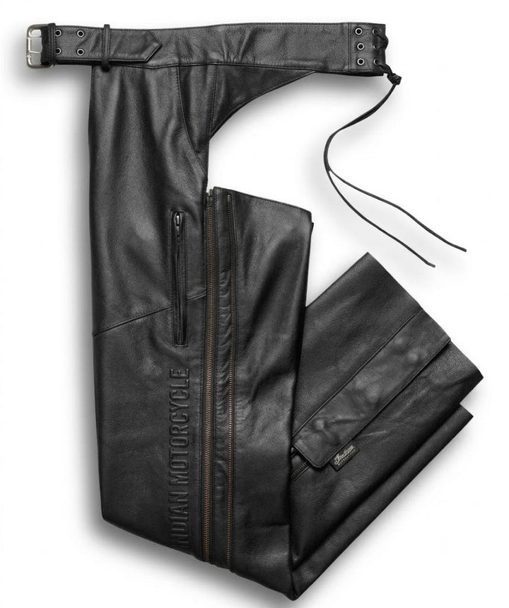Indian Motorcycle Men's Deluxe Midweight Leather Chaps