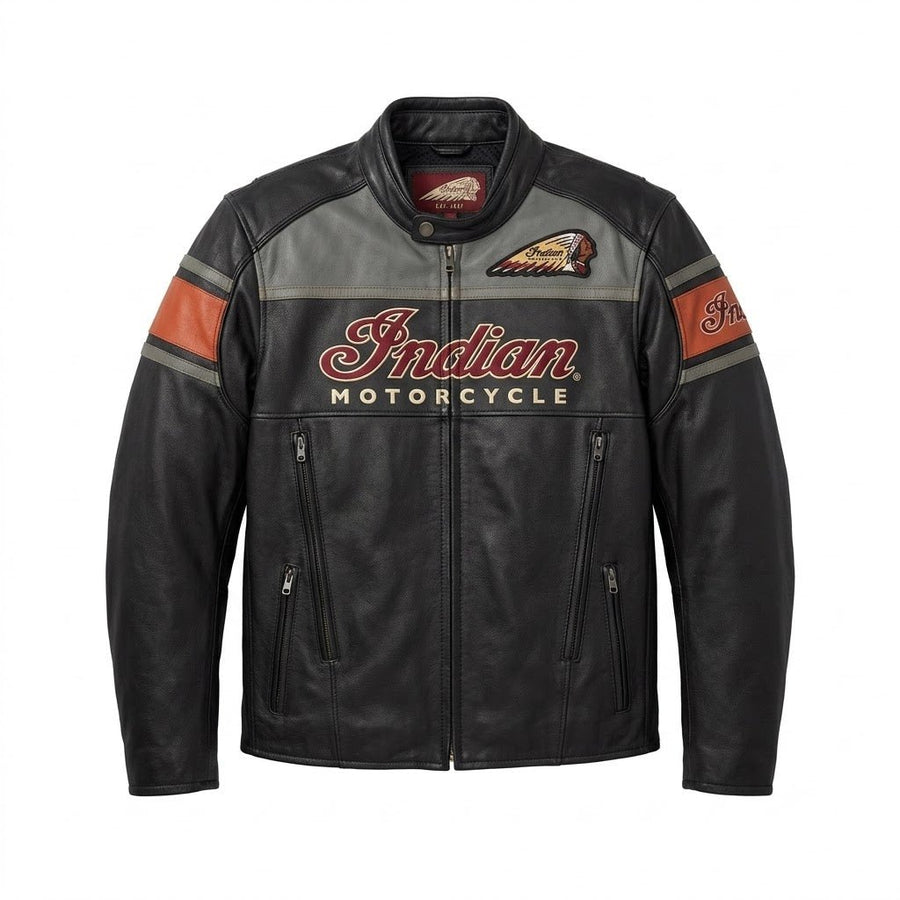 Indian Motorcycle Men's Motorcycle Leather Jacket - Indian Motorcycle Jacket